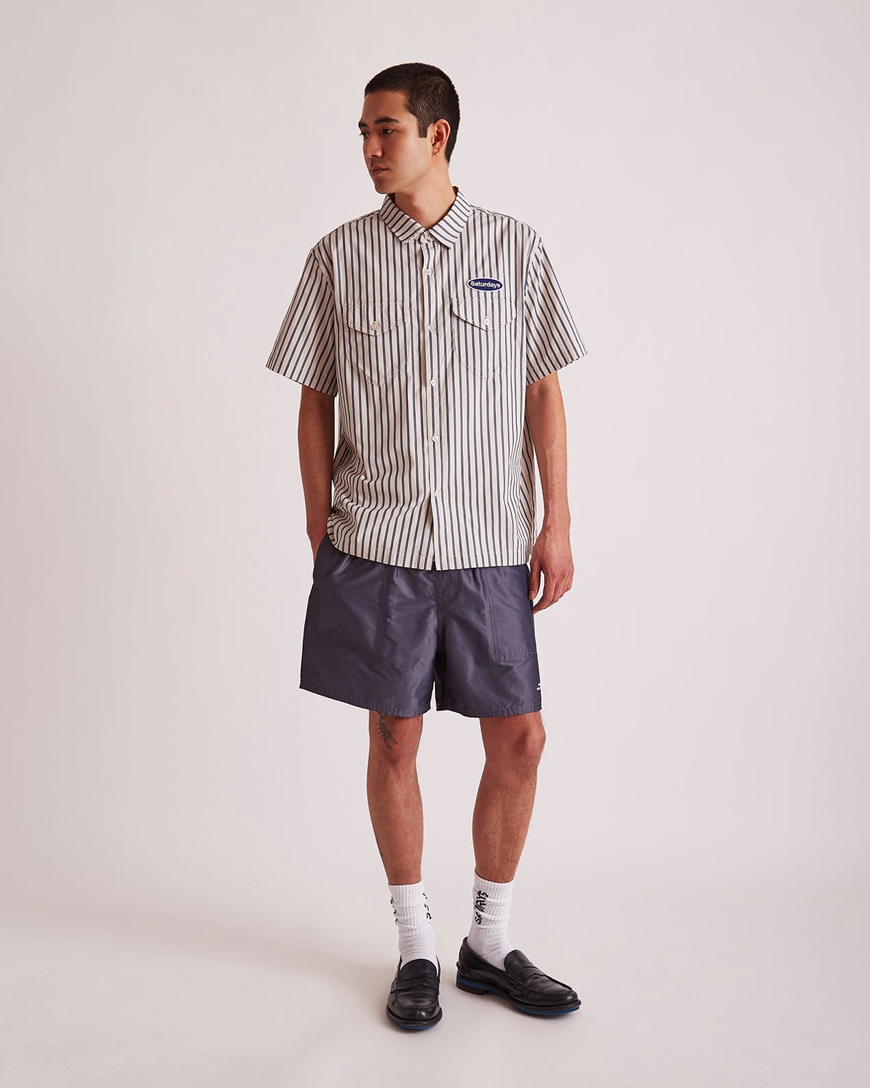 【YOURNUS】Balloon fit striped shirt Fit 2 Engineered Oxford Shirt