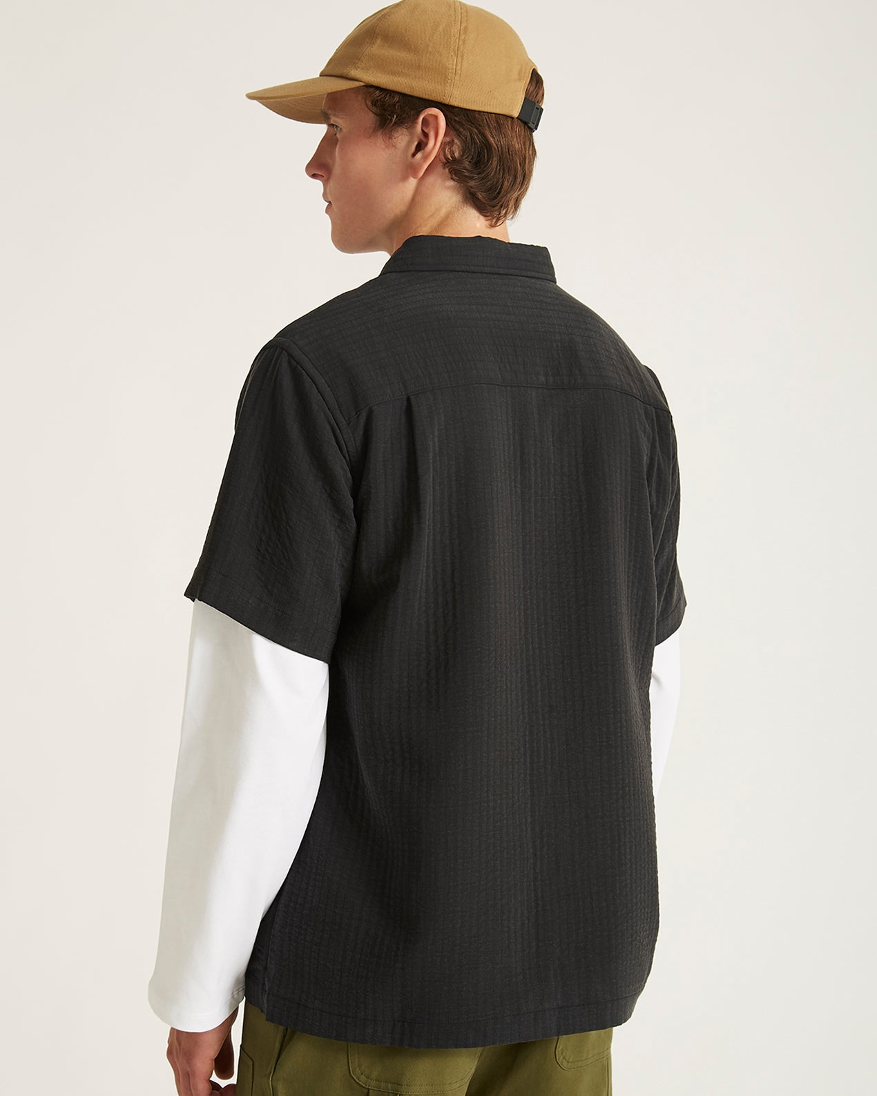 Bruce Double Layer Crinkle Short Sleeve Shirt | Saturdays NYC