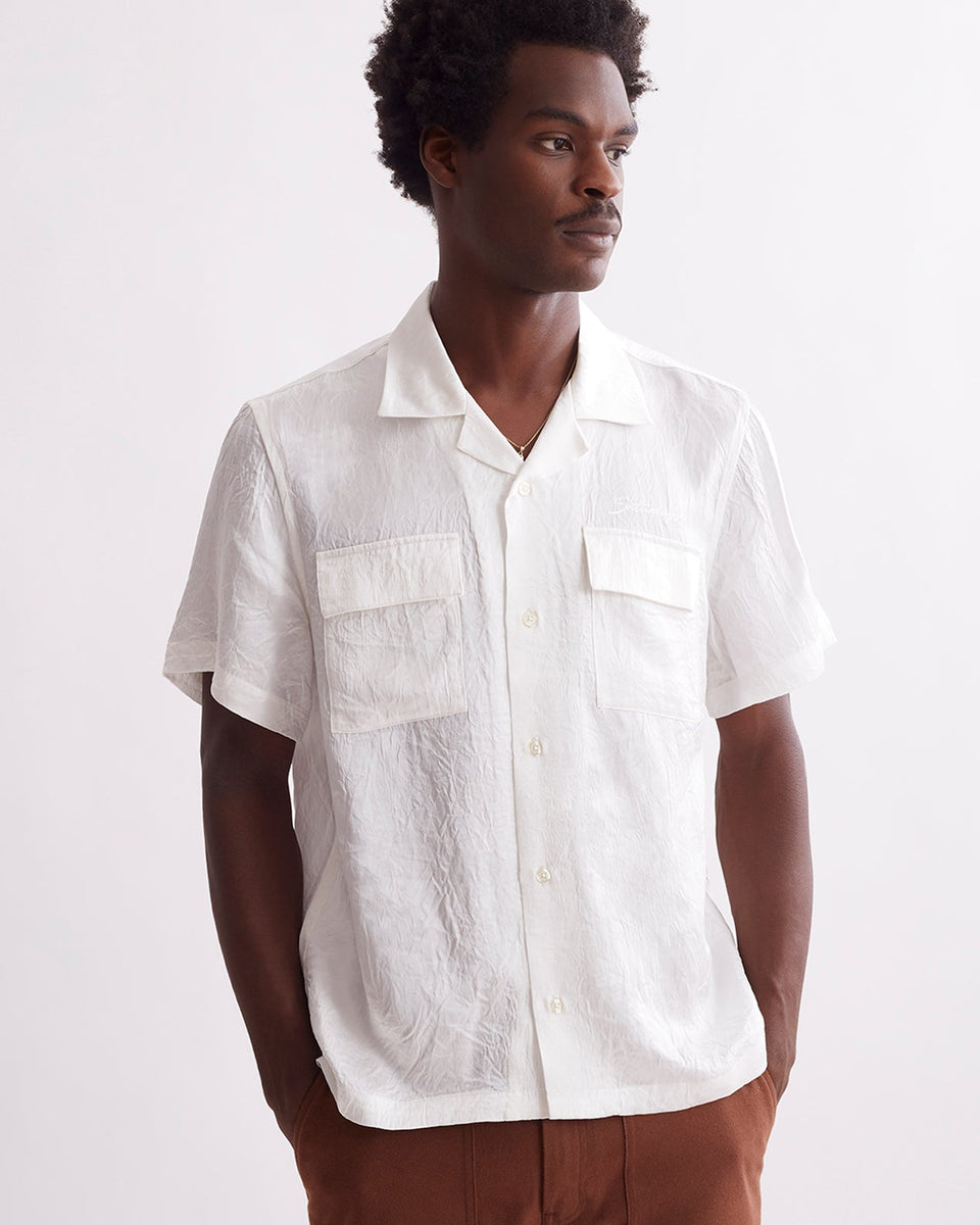 Canty Crinkled Satin SS Shirt | Saturdays NYC