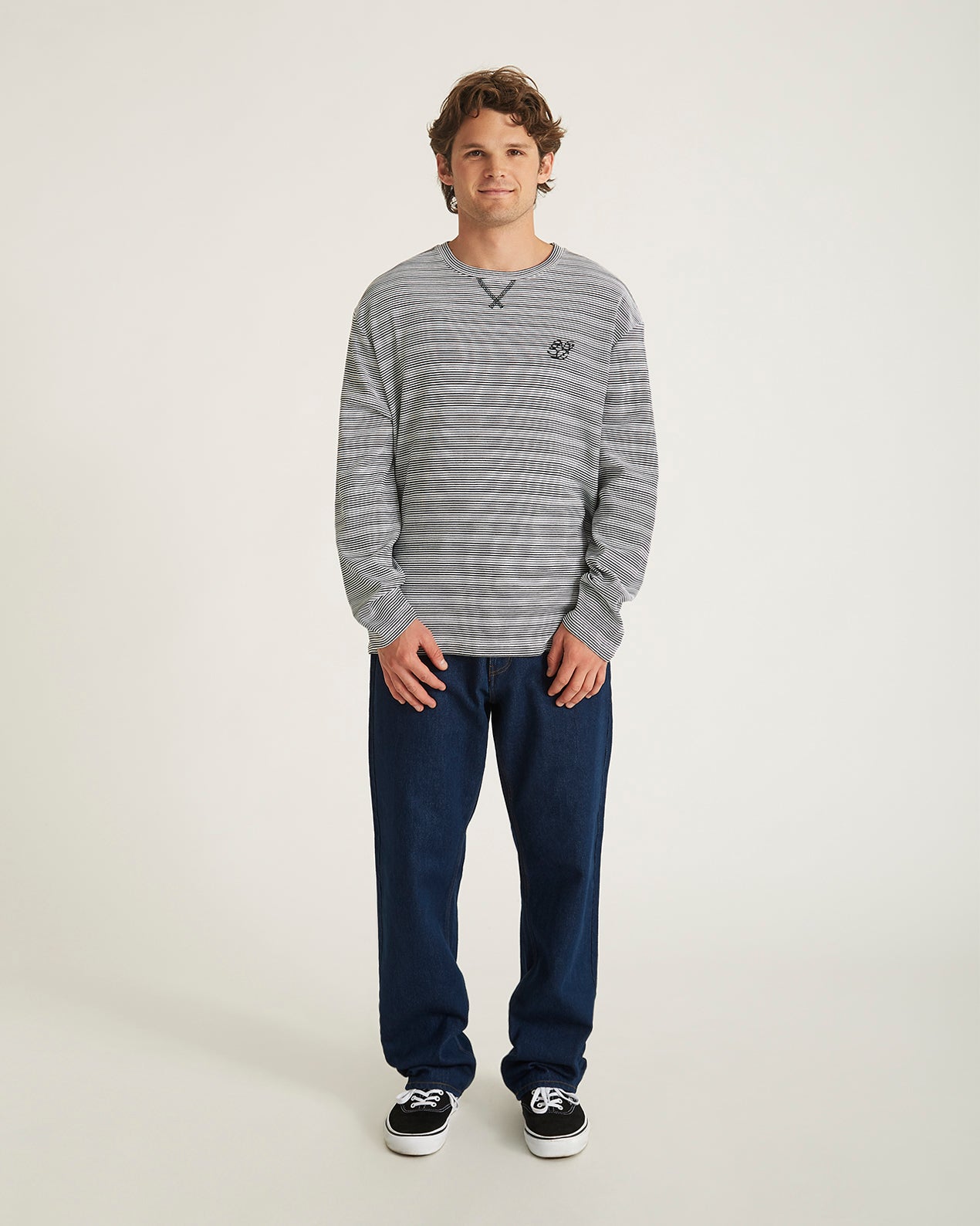 Striped Waffle Relaxed LS Tee | Saturdays NYC