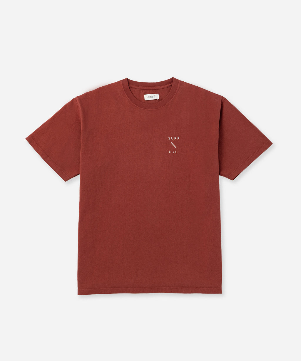 Saturdays NYC SURF NYC Dyed Standard Tee in Wine