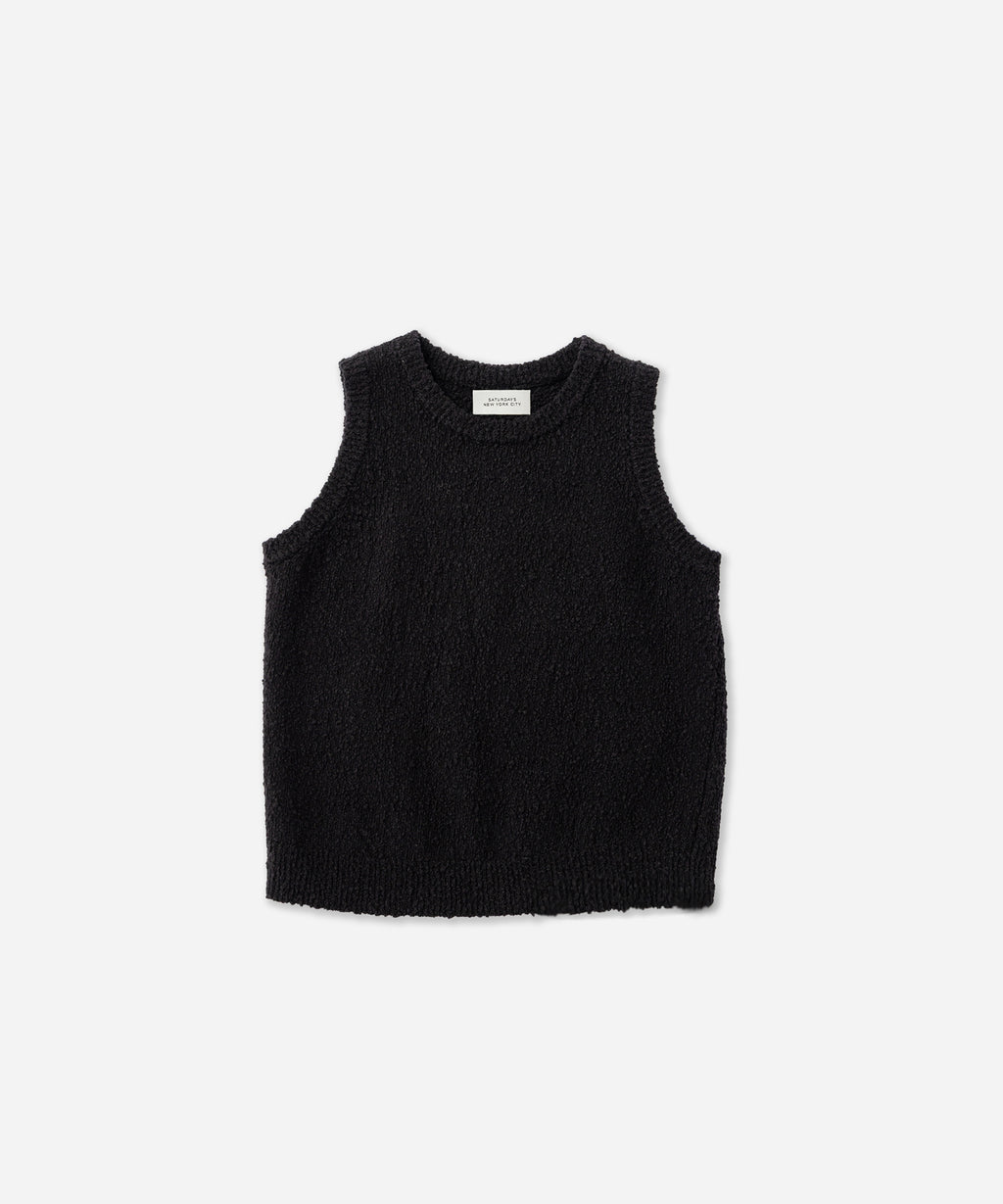 Saturdays NYC Andie Bubble Knit Top in Black