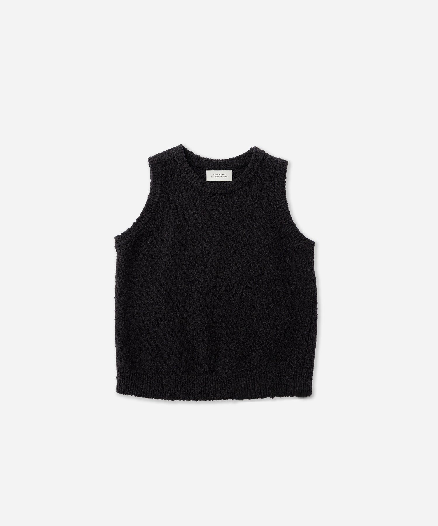 Saturdays NYC Andie Bubble Knit Top in Black