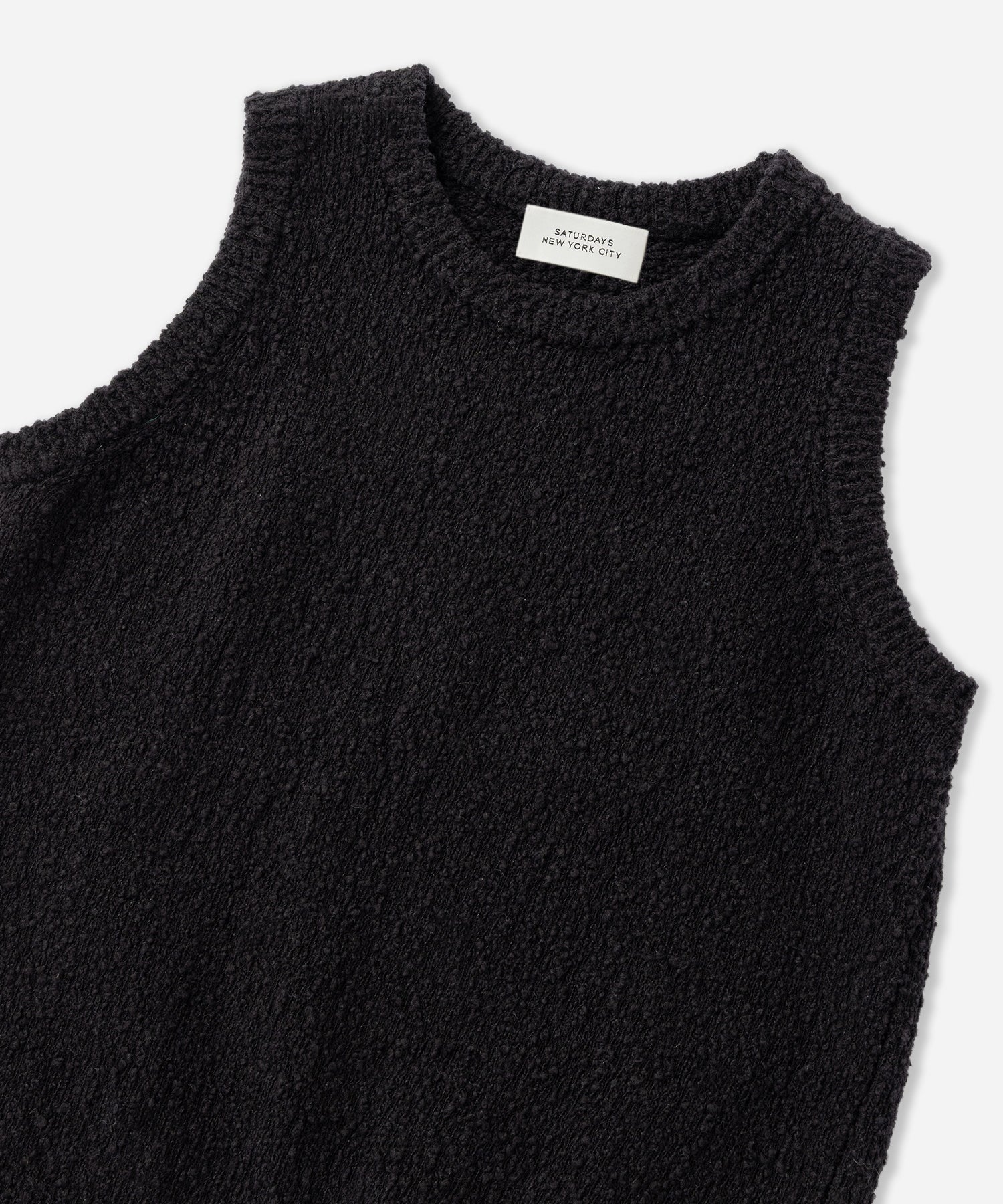 Saturdays NYC Andie Bubble Knit Top in Black