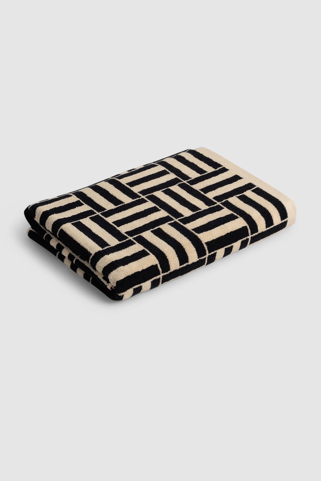Saturdays NYC Willis Pool Towel in Sand & Noir