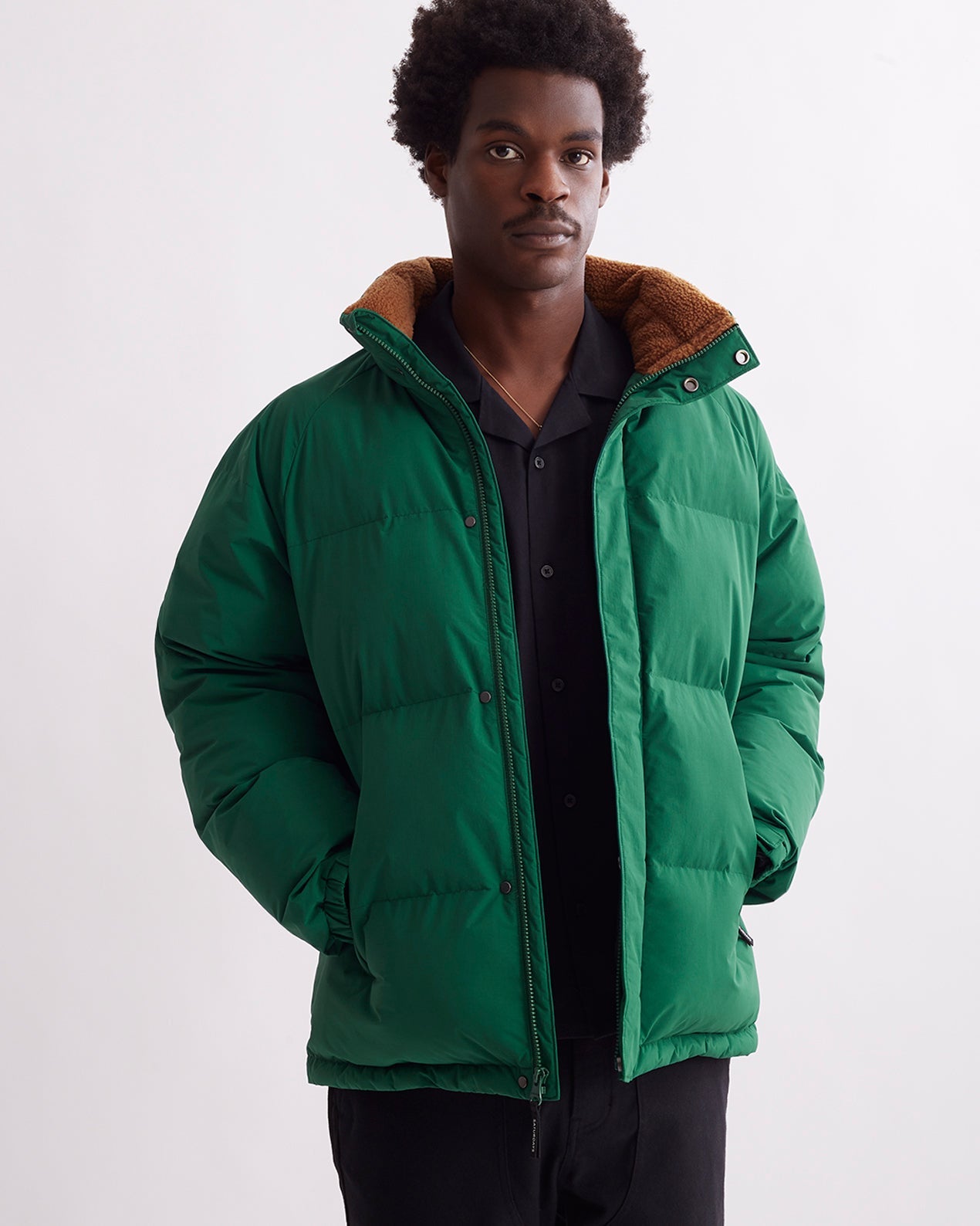 Dark green puffer online jacket mens