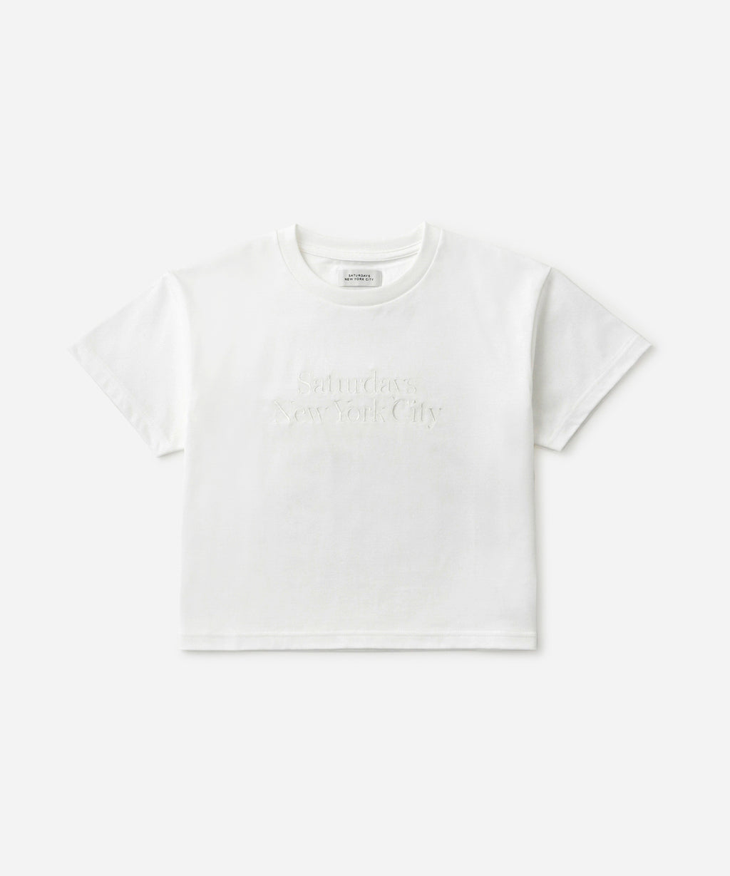 Saturdays NYC Miller Embroidered Short Sleeve Tee in White