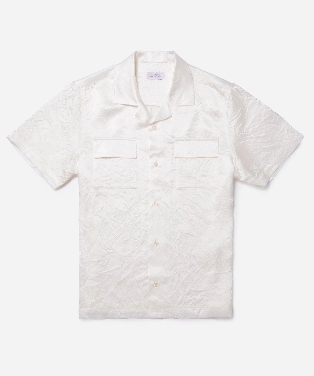 Canty Crinkled Satin SS Shirt | Saturdays NYC