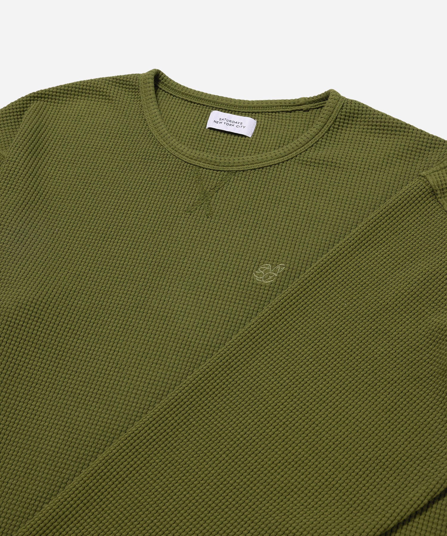Saturdays NYC サタデーズ Waffle ワッフル L/S Tシャツ Striped Waffle Relaxed LS Tee | Saturdays NYC